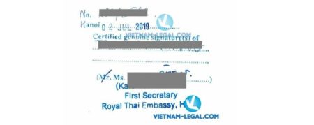 Legalization Result of Vietnam Document for use in Thailand July 2019
