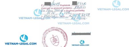 Legalization Result of Vietnamese Police Certificate for use in Slovakia September 2019