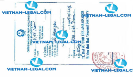 Legalization result of Divorce Certificate issued in Sweden for use in Vietnam on 04 01 2022