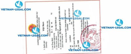 Result of Bechelor Degree of United Kingdom for use in Vietnam on 08 02 2021