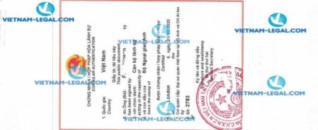 Result of Certificate of Incorporation in the United Kingdom for use in Vietnam No 2783 on 31 07 2020