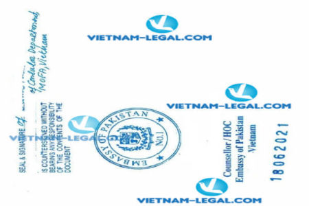 Result of Letter of Authorization issued in Vietnam for use in Pakistan on 18 6 2021