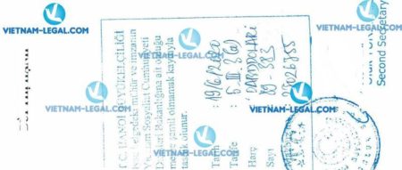 Legalization Result of Business Registration Certificate in Vietnam use in Turkey on 19 06 2020