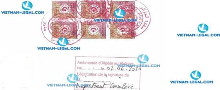 Legalization Result of Company Certificate in Vietnam for use in Algeria on 02 06 2020