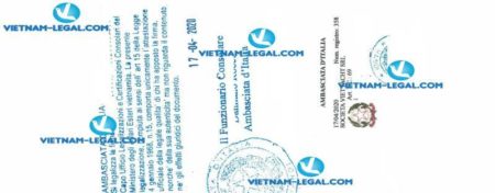 Legalization Result of Company Charter in Vietnam for use in Italia on 17 04 2020