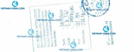 Legalization Result of Exporter Registry Form in Vietnam use in Turkey No 796 on 28 10 2020