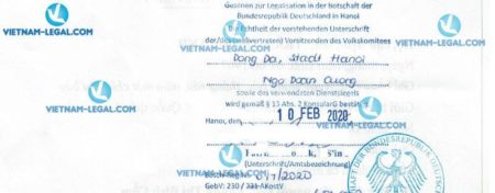 Legalization Result of Marriage Certificate issued in Vietnam for use in Germany on 10 02 2020