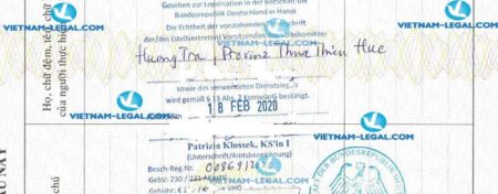 Legalization Result of Marriage Certificate issued in Vietnam for use in Germany on 18 02 2020