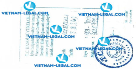 Legalization result of Authorization Letter issued in Vietnam for use in Turkey on 10 12 2021