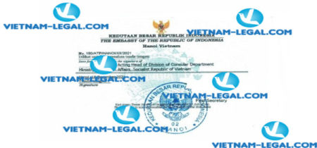 Legalization result of Certificate of Free Sales issued in Vietnam for use in Indonesia on 16 12 2021
