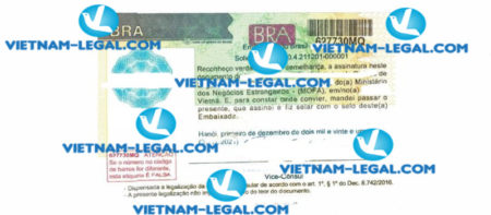 Legalization result of Certificate of Origin issued in Vietnam for use in Brazil on 01 12 2021