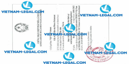 Legalization result of Company Documents issued in Germany for use in Vietnam on 10 1 2022