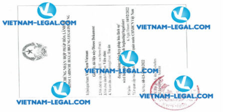 Legalization result of Experience Certificate issued in German for use in Vietnam on 04 2 2022
