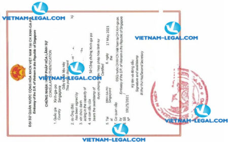 Result of Certificate of Working Experience issued in Singapore for use in Vietnam on 17 05 2021