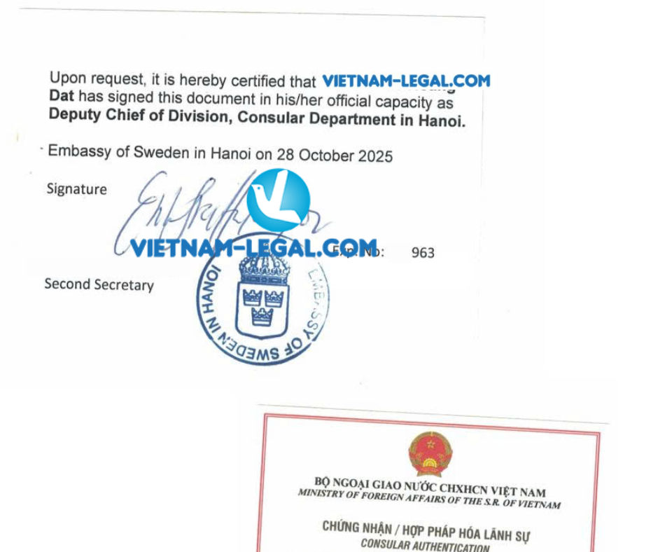 Giấy VN dùng tại Thụy Điển giấy xác nhận TT hôn nhân