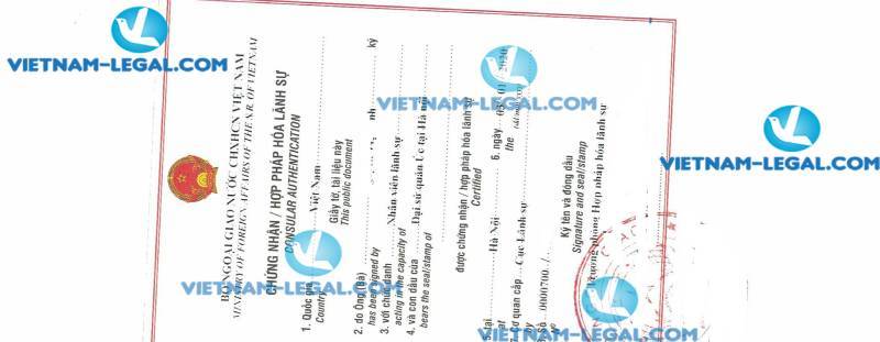 Legalization Result of Bachelor Degree issued in Australia for use in Vietnam on 03 01 2020