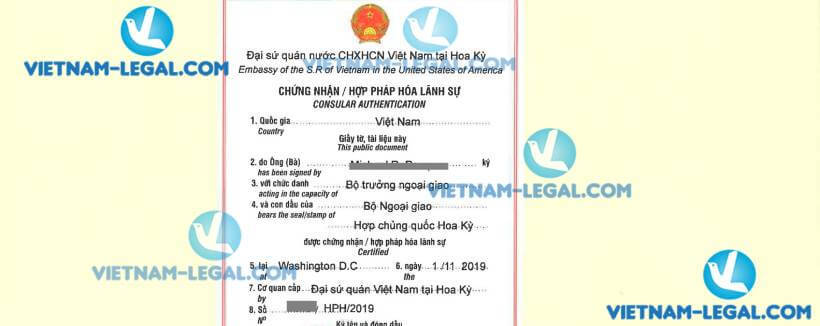 Legalization Result of Birth Certificate from State of Hawaii USA for use in Vietnam