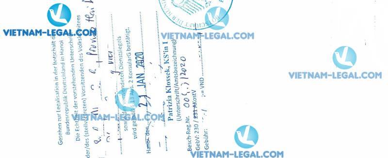 Legalization Result of Birth Certificate issued in Vietnam for use in Germany 21st January 2020