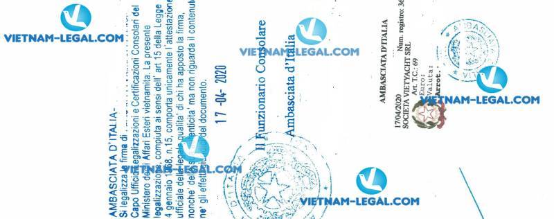 Legalization Result of Capital Distribution Decision in Vietnam for use in Italia on 17 04 2020