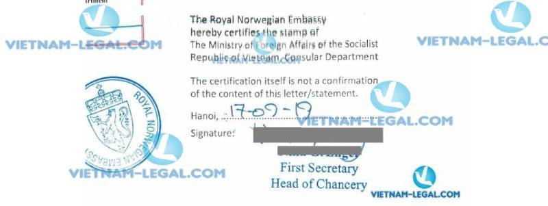 Legalization Result of Divorce Decision from Vietnam for use in Norway September 2019