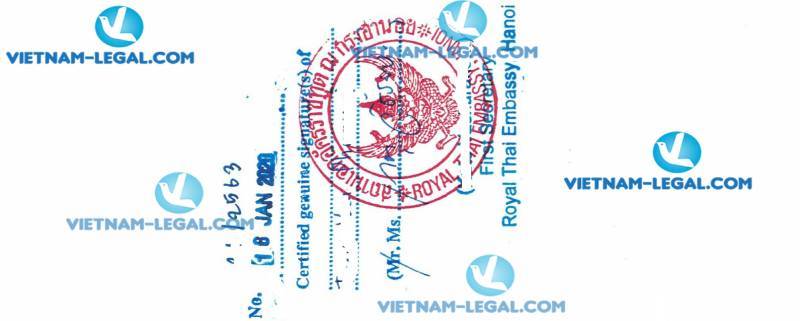 Legalization Result of Food safety certification in Australia for use in Thailand on 18 01 2020
