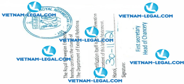 Legalization Result of Household Book issued in Vietnam for use in Norway on 30 11 2021