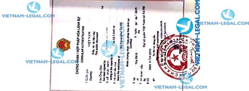 Legalization Result of India Document for use in Vietnam June 2019