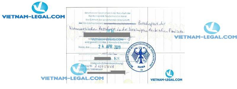 Legalization Result of Marriage Certificate in Vietnam for use in Germany April 2019