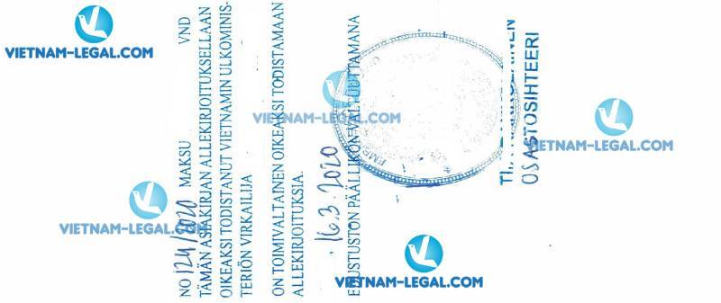 Legalization Result of Marriage Certificate issued in Vietnam for use in Finland 16 03 2019