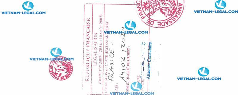 Legalization Result of Marriage Certificate issued in Vietnam for use in France 24 02 2019