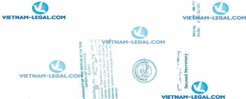 Legalization Result of Power of Attorney issued in Vietnam for use in Myanmar on 06 03 2020