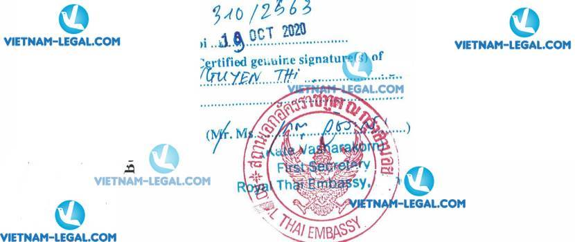 Legalization Result of Power of Attorney issued in Vietnam for use in Thailand on 19 10 2020