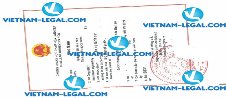 Legalization Result of Set of Company documents issued in BVI for use in Vietnam on 04 11 2021