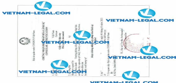 Legalization Result of University Diploma issued in the USA for use in Vietnam on 1 11 2021