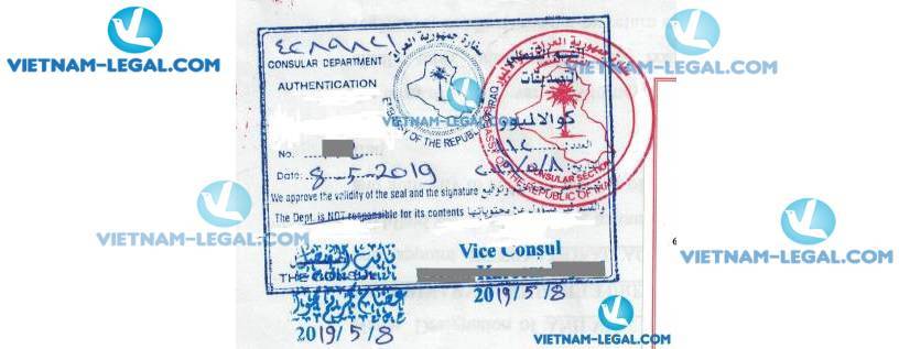Legalization Result of Vietnamese Power of Attorney for use in Iraq May 2019