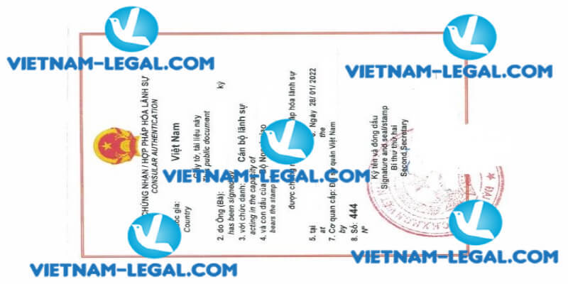 Legalization result of Tax Certification issued in Ireland for use in Vietnam on 28 1 2022