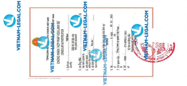 Legalization result of University Diploma issued in China for use in Vietnam on 03 12 2021