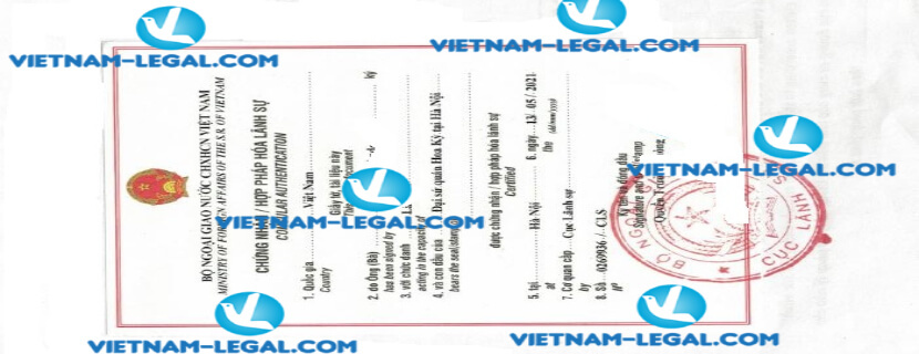 Result of Affidavit of Single Status issued in the US for use in Vietnam on 13 05 2021