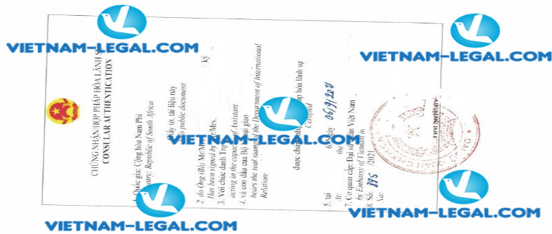 Result of Bachelor Degree issued in South Africa for use in Vietnam on 6 9 2021