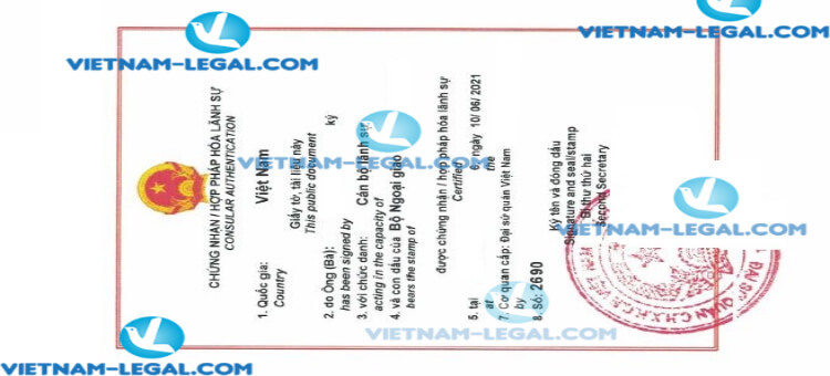 Result of C1 Certificate issued in UK for use in Vietnam on 10 6 2021