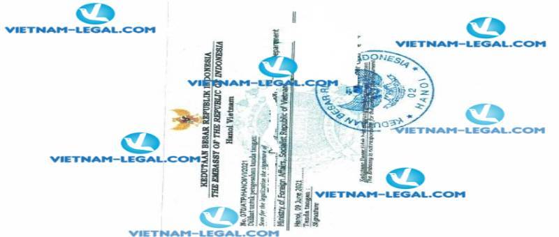 Result of Certificate of Authorization issued in Vietnam for use in Indonesia on 09 06 2021