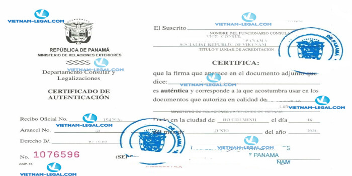 Result of Certificate of Free Sales issued in Vietnam for use in Panama on 16 6 2021