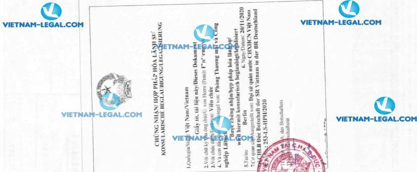 Result of Certificate of Origin CO issued in Germany for use in Vietnam on 20 11 2020