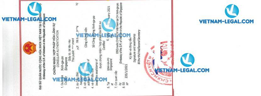 Result of Company Decision in Singapore for use in Vietnam on 22 01 2021