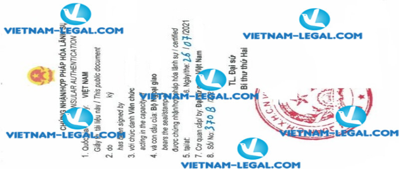 Result of Divorce Certificate issued in Netherlands for use in Vietnam on 26 7 2021