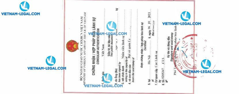 Result of Driving Licence of Australia for use in Vietnam on 06 01 2021
