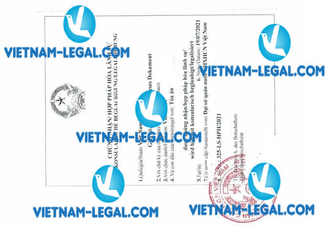 Result of Experience Certificate issued in Germany for use in Vietnam on 19 07 2021