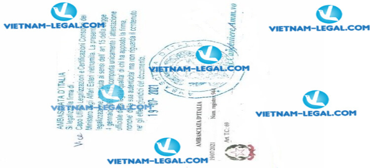 Result of List of Boards Members issued in Vietnam for use in Italia on 19 07 2021