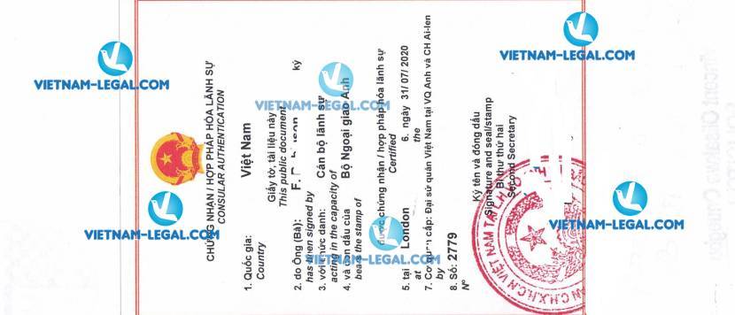 Result of Masters Degree of the UK for use in Vietnam on 31 07 2020