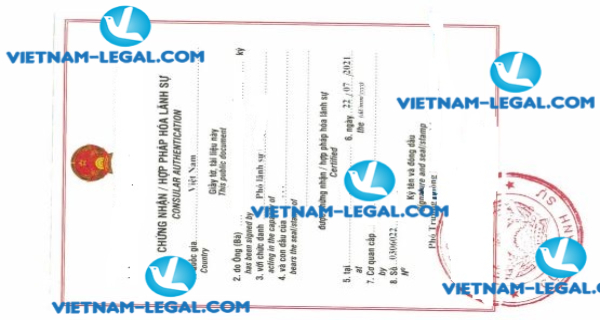 Result of Single Status Confirmation issued in Brazil for use in Vietnam on 22 07 2021